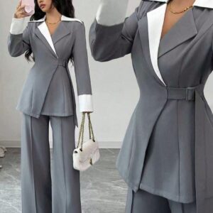 بدلة نسائية قطعتين كلاسيك بتصميم عصري وأنيق